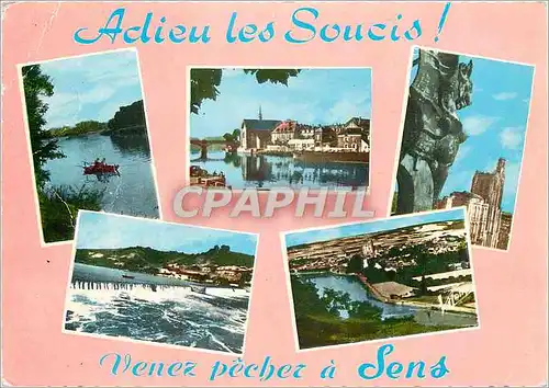 Cartes postales moderne Les Merveilles de l'Yonne Sens (Yonne) Plaisir de la Peche les Rives de l'Yonne