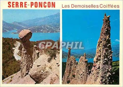 Moderne Karte Paysages de France lac de Serre Poncon a la llimite des Alpes de Haute Provence et des Hautes Al
