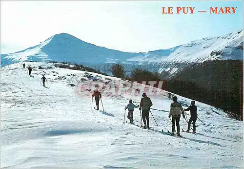 Moderne Karte Les Monts du Cantal en Hiver Ski de fond au col Serres alt 1364 m