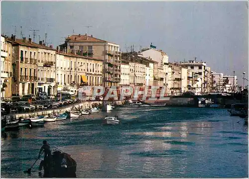 Moderne Karte Premier port de peche de Mediterranee Sete (Herault) Les vieux quartiers bordant le canal de Set