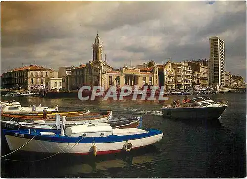 Cartes postales moderne Sete (Herault) Le Canal de Sete et le palais consulaire Languedoc
