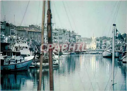 Cartes postales moderne Sete (Herault) Cote du Languedoc Les Quai vus de nuit