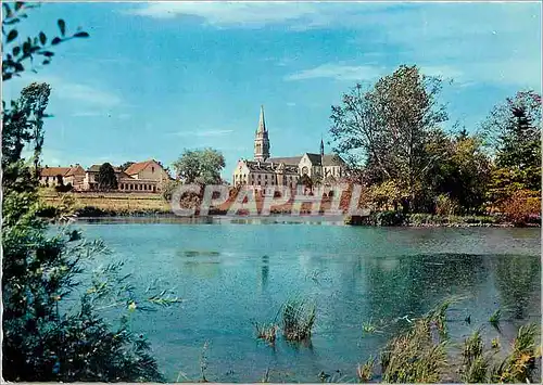 Moderne Karte Abbaye de la Trappe Soligny la Trappe (Orne) Etang de Rance et son Ilot