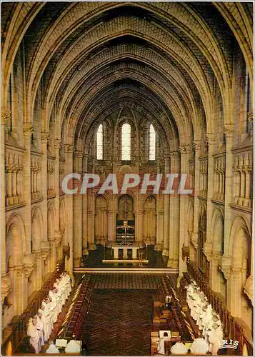 Moderne Karte Abbaye de N D de la Trappe Soligny la Trappe Orne (France) l'Office au choeur