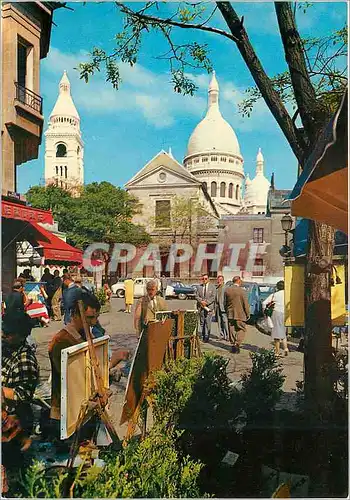 Moderne Karte Paris et ses Merveilles Montmartre La place du Tertre ses peintres