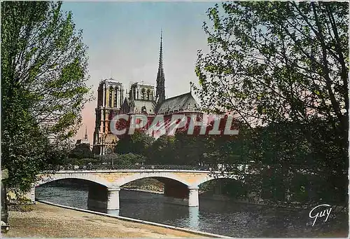 Moderne Karte Paris et ses Merveilles La cathedrale N D (1163 1266) au premier plan le pont de l'Archeveche