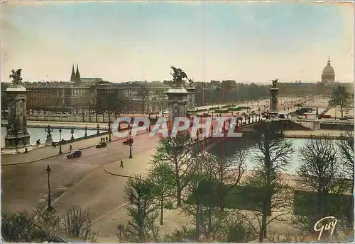Moderne Karte Paris et ses merveilles le pont Alexandre III (1990) et l'esplanade des Invalides