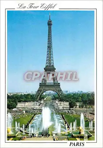 Moderne Karte Paris La Tour Eiffel et les Jets d'eau du Trocadero