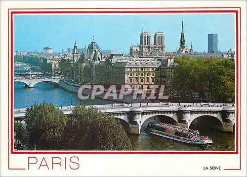 Moderne Karte Paris la Seine l'ile de la cite la conciergerie N D et la Sainte Chapelle