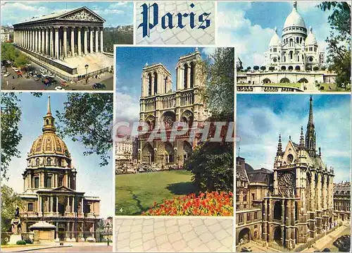 Cartes postales moderne Paris La Madeleine Le Sacre Coeur Saint Louis