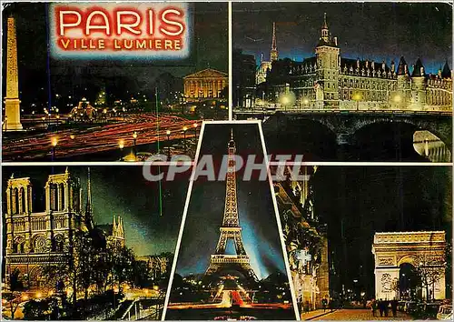 Cartes postales moderne Paris la nuit Place de la Concorde la Cociergerie