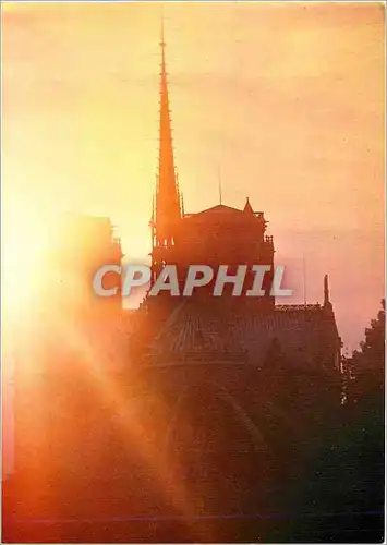 Cartes postales moderne Paris Someim couchant sur N D