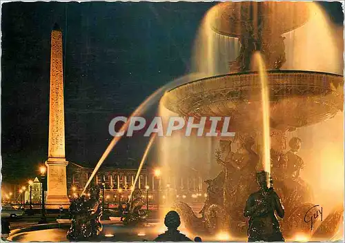Moderne Karte Paris et ses Merveilles Fontaine de la Place de la Concorde le