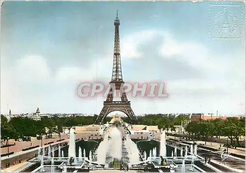 Moderne Karte Paris Les Fontaines du Palais de chaillot et la Tourr Eiffel