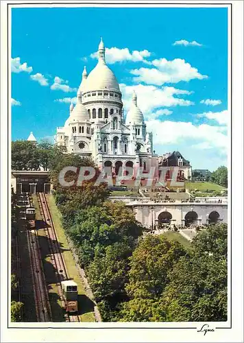 Cartes postales moderne Paris La Basilique du Savcre Coeur le Funiculaire