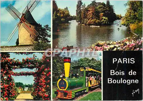 Moderne Karte Paris Le Bois de Boulogne Moulin de lOngchamps lac du Bois de Boulogne