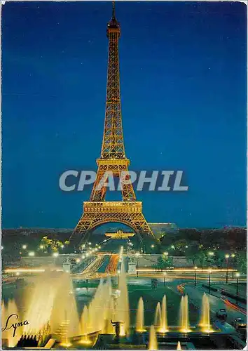 Cartes postales moderne Paris la nuit la Tour Eiffel