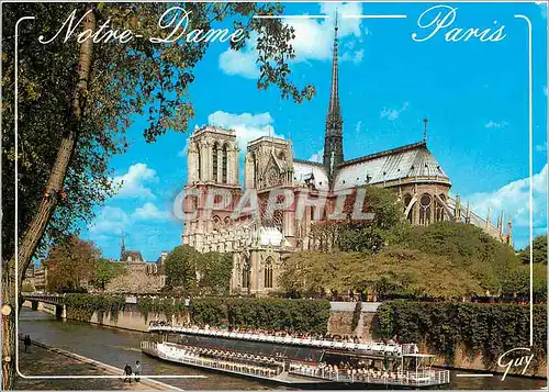 Moderne Karte Paris et ses Merveilles La Seine et la cathedrale N D (1163 1260)