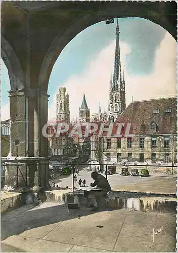 Moderne Karte Rouen (Seine Inf) La Cathedrale vue de la Loggia du monument de Saint Romain