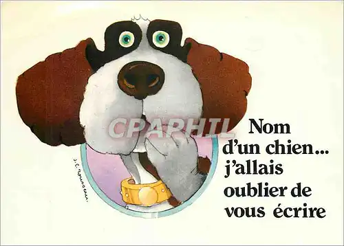 Moderne Karte Nom d'un chien j'allais oublier de vous ecrire