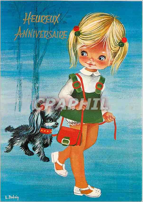 Moderne Karte Bon Anniversaire Nr Dnie85 Oldthing Ansichtskarten Gluckwunsch Kitsch Ak Geburtstag