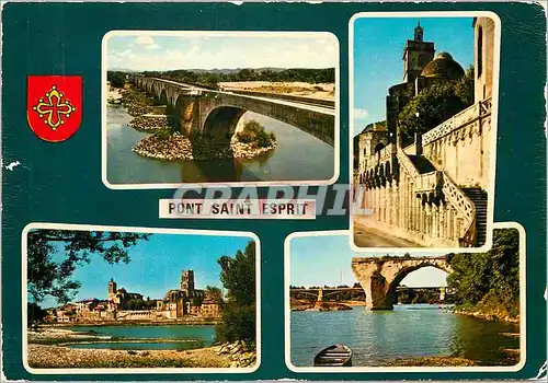 Cartes postales moderne Pont Saint Esprit Gard La Porte d'Ir de la Provence Les Escaliers de l'Eglise Saint Pierre