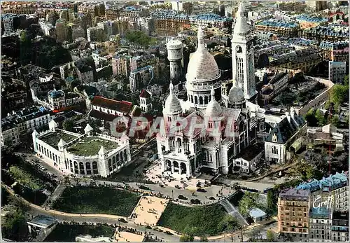 Cartes postales moderne Paris Vue aerienne La Basilique du Sacre Coeur de Montmartre