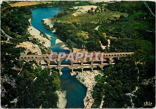 Moderne Karte Pont du Gard Vue aerienne Aqueduc romain