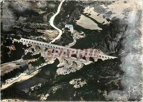 Moderne Karte Le Pont du Gard Vue aerienne