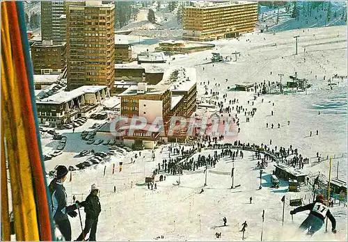 Moderne Karte La Plagne Savoie Arrivee du Stade de Neige