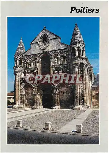 Moderne Karte Poitiers Vienne Eglise ND de la Grande La facade