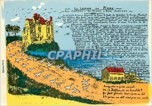 Cartes postales moderne Pirou Manche Le chateau et la legende Chateau historique