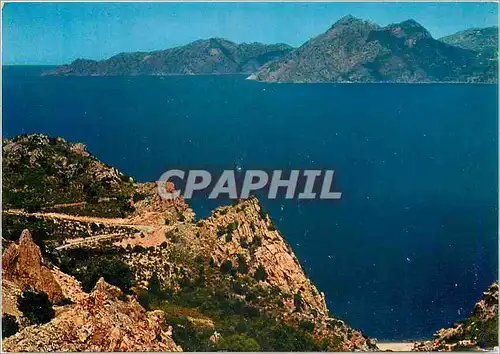 Moderne Karte Charmes et Couleurs de la Corse Les Calanches de Piana Plage de Ficajola et le Golfe de Porto