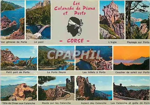 Moderne Karte Les Calanches de Piana et Porto Corse