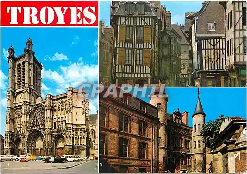 Cartes postales moderne Troyes Aube La Cathedrale Place Israel Hotel de Vauluisant