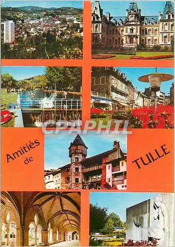 Moderne Karte Tulle Correze Vue generale La baignde La Tour d'Alverge Le cloitre La prefecture