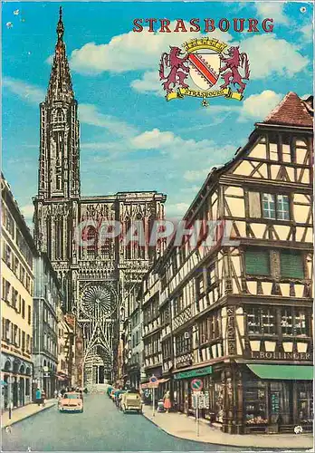 Cartes postales moderne Strasbourg Bas Rhin La Cathedrale et la rue Merciere