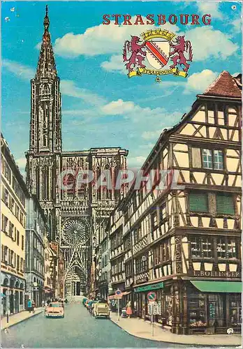 Moderne Karte Strasbourg Bas Rhin La Cathedrale et la rue Merciere