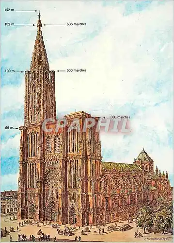 Moderne Karte La Cathedrale de Strasbourg Bas Rhin