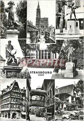 Cartes postales moderne Strasbourg Orangerie Rue Merciere Statue de Gutenberg Maison de l'Europe