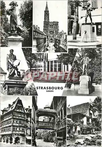 Moderne Karte Strasbourg Orangerie Rue Merciere Statue de Gutenberg Maison de l'Europe