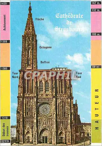 Moderne Karte Strasbourg Bas Rhin Alsace France Cathedrale Notre Dame Facade occidentale