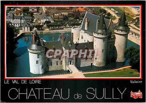 Moderne Karte Sully sur Loire Loiret Vue aerienne du Chateau