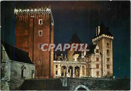 Cartes postales moderne Pau Pyrenees Atlantiques Le chateau Henri IV La Facadees est illuminee