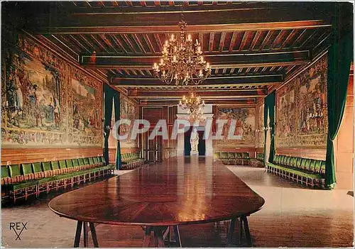 Moderne Karte Pau Pyrenees Atlantiques Le Chateau Salle a manger et sa table de 100 couverts