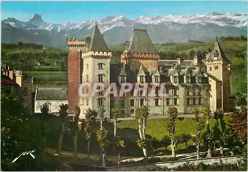 Moderne Karte Pau Le Chateau Henri IV et la chaine des Pyrenees
