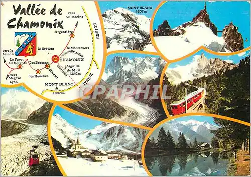 Cartes postales moderne Vallee de Chamonix Au pays du Mont Blanc Train Funiculaire Argentiere Le Brevent