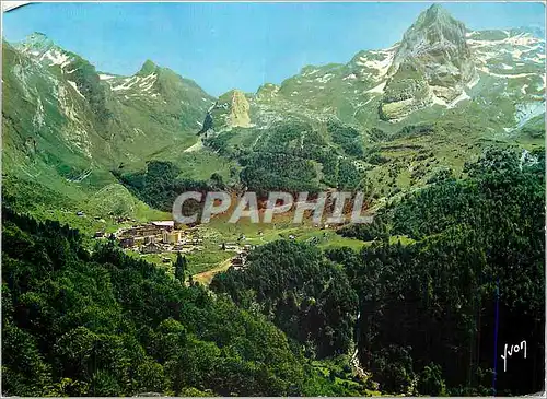 Moderne Karte Gourette Basses Pyrenees Vue prise du Col d'Aubisque