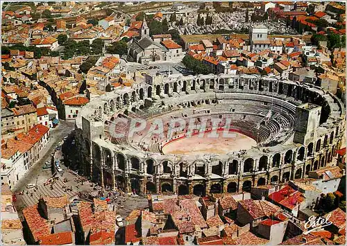 Moderne Karte Arles Bouches du Rhone Vue aerienne les arenes fondees en meme temps que la colonie