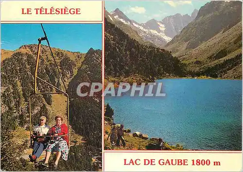 Cartes postales moderne Hautes Pyrenees Arrivee du telesiege du Pont d'Espagne Le lac de Gaube